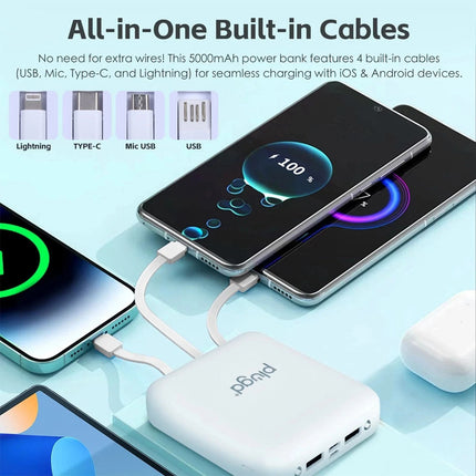 Portable 5000mAh Mini Power Bank Battery Charger USB LED For Mobile Phone