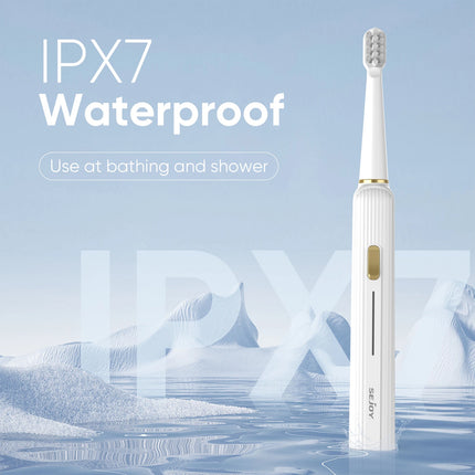 Electric Toothbrush Rechargeable With 12 Brush Heads 5 Modes Timer