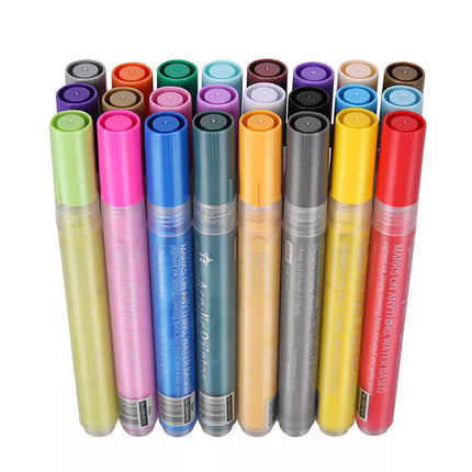 24 Colours Acrylic Paint Pens For Rock Painting Stone Ceramic Glass Rock Markers