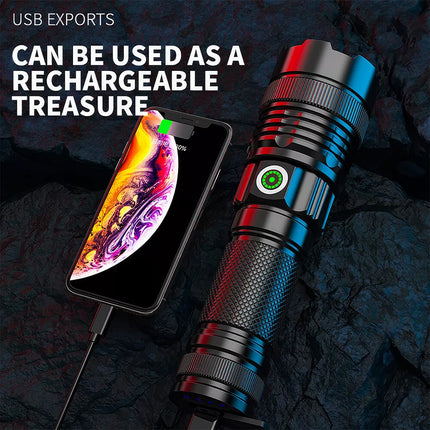 100000 Lumen Battery Rechargeable LED Torch Flashlight Camping Work Spotlight