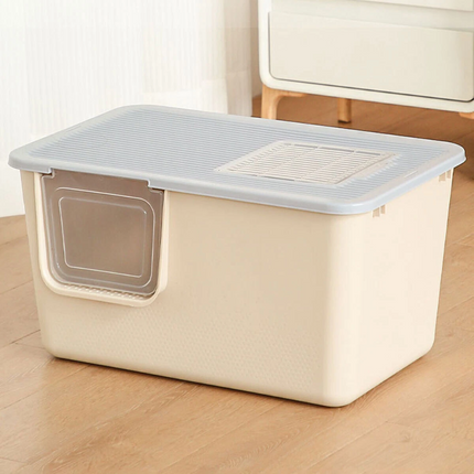 Cat Litter Box Large Semi Milk Coffee Colour Toilet High Sided Odour Control