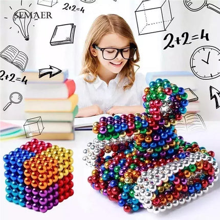 216Pcs 3mm Building Blocks Magnetic Balls Fidget Desk Adults Toy Office Fidget Game Gifts 8 Colours