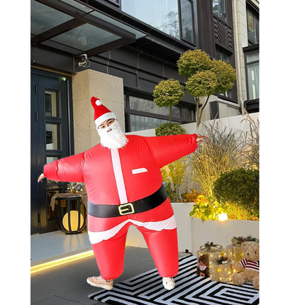 Inflatable Santa Claus Costume Christmas Suit, Funny Props Outfit Xmas Costumes
