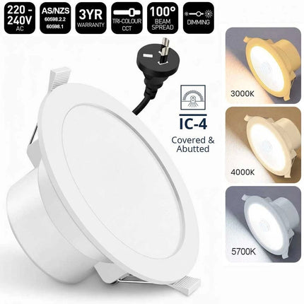 IC-4 Rated LED Downlight 9W 3CCT Adjustable Ceiling Light 9cm Cut out