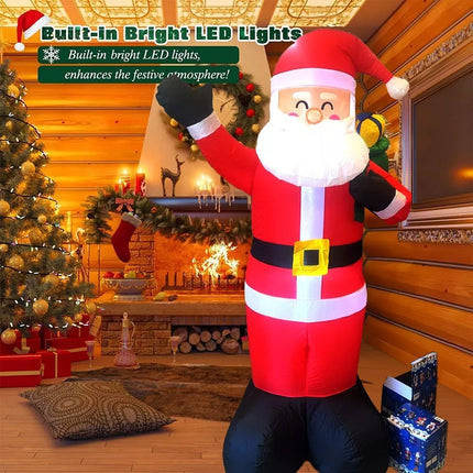6.6ft Inflatable Santa Claus with LED Lighting Indoor Outdoor Christmas Party