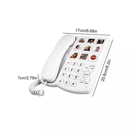 Corded Telephone 9 Piction Amplified Picture Landline Phone for Seniors Elderly