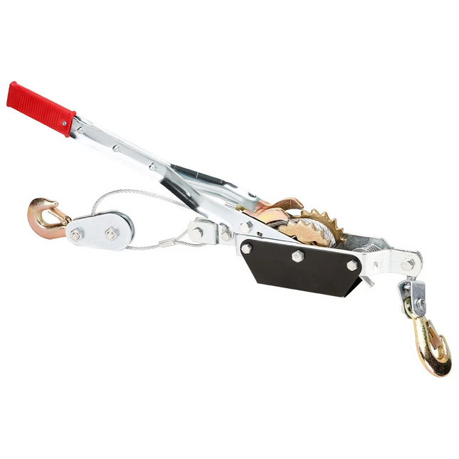 4 Ton Ratchet Hand Winch Puller Comealong Come Along Truck Lift Hoist w/2 Hooks