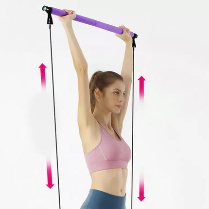 Portable Pilates Stretch Rope Gym Stick Yoga Exercise Bar Pilates Trainer Rope