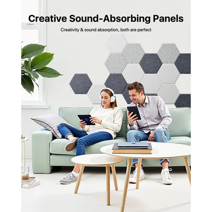 12 Pack Self-Adhesive Soundproofing Acoustic Tiles Wall Panels Studio Home