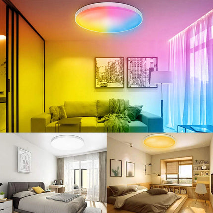 RGB LED Ceiling Light Round 28W Oyster Lamp Modern LED Downlight White