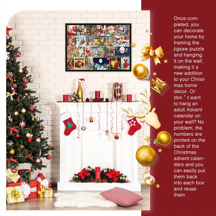 1000pcs Advent Calendar Jigsaw Puzzles Christmas Countdown Gift
