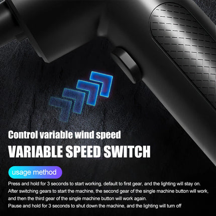 50000 RPM Electric Air Duster 3-Gear LED Dust Blower for Computer Keyboard Car