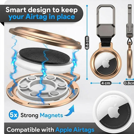 For Apple AirTag Heavy Duty Metal Case Air Tag Shell Shockproof Cover Gold