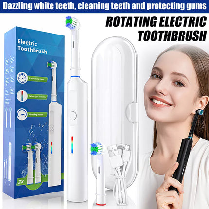 Vitality Precision Clean Rechargeable Electric Toothbrush Timer Travel White