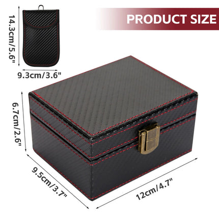 Faraday Box with Faraday Pouch 2 Pack Keyless Entry Car Key Safe Protector