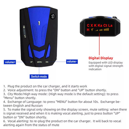 360° Car Speed Laser Radar Detectors GPS Camera Voice Alert Anti Police Warning