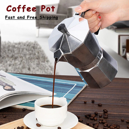 600ML Coffee Maker Moka Percolator Stove Top Espresso Latte Aluminium Pot