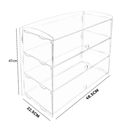 3 Tiers Large Acrylic Bakery Cake Display Cabinet Case Donuts Cupcake Pastries