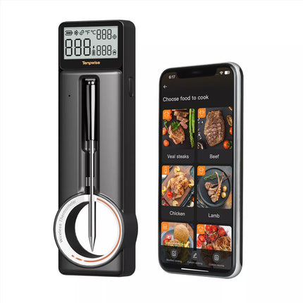 Bluetooth Wireless Meat Thermometer Temp Gauge BBQ Grill Rechageable IP67 Food