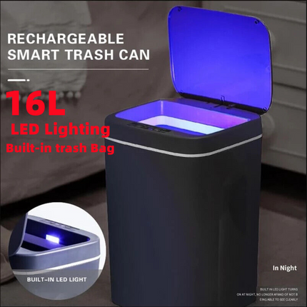 Smart Trash Bin 16L Automatic Motion Sensor Rubbish Waste Bin Basket Toliet White