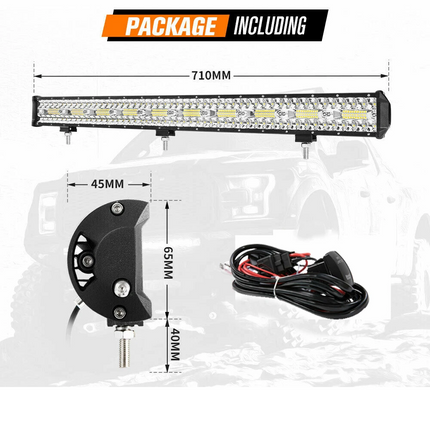 28inch CREE LED Light Bar Spot Beam Triple Row Work Driving Lamp 28" 4WD