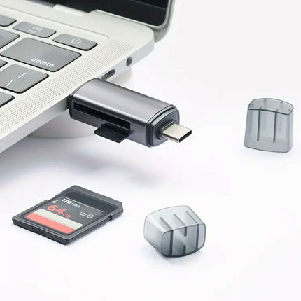 USB & USB-C Memory Card Reader for SD & TF (MicroSD) Cards - OTG Macbook Iphone