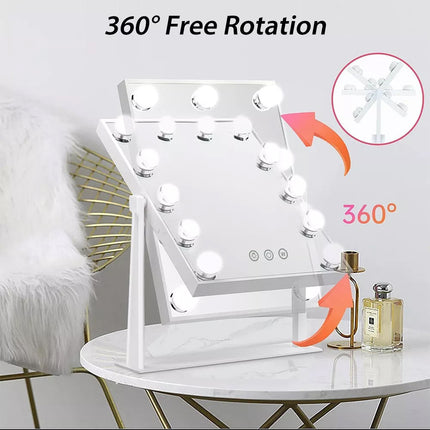 Hollywood Makeup Mirror With 12 Bulb LED Lighted Vanity 30 x 43CM Desk Mirrors
