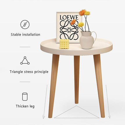 Bedside Tables Side Table Wood Bedroom Storage Nightstand Furniture Round Lamp