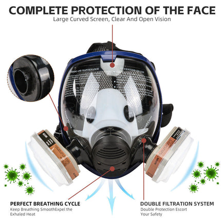 15in1 Respirator Full Face Mask Respirator Paint Chemical Spray Painting Mask