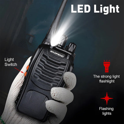2Set Walkie Talkie Band Handheld Earphones Two Way Radio 400-470MHz 1500MAH