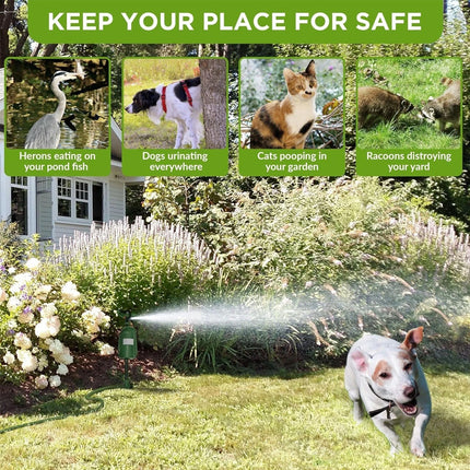 Motion Activated Garden Animal Deterrent Repeller Sprinkler Bird Cat Pest Scarer