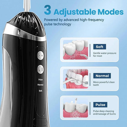 Cordless Water Flosser Rechargeable Oral Care Device with Multiple Pressure Modes