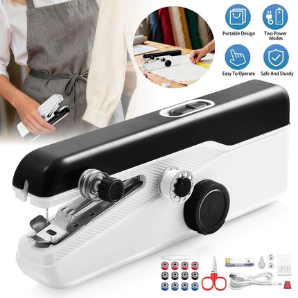 Portable Mini Handheld Cordless Sewing Machine Hand Held Thread Stitch Clothes