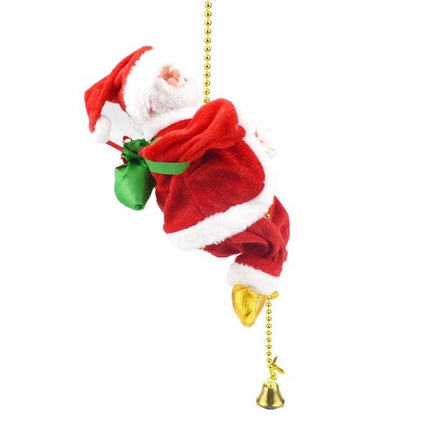 Electric Christmas Santa Claus Climbing Rope Ladder Musical Toy Xmas Gift Decor