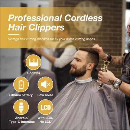 Men Portable Electric Hair Trimmer Clippers Beard Shaver Cutting Cordless