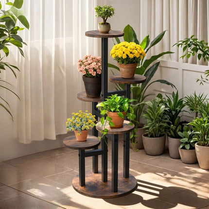 Vertical Plant Stand Indoor Flower Pots Holder Wood Outdoor Tiered Plant Shelf