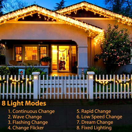 Solar String Fairy Lights Outdoor LED Party Wedding Christmas Decor Splash Resistant 2pack 200LED 22M Warm White