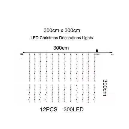 Christmas Decorations Curtain String Lights Cold White