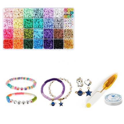 Clay Beads Bracelet Making Flat Polymer Heishi Jewellery Kit 3840pcs DIY Pack AU