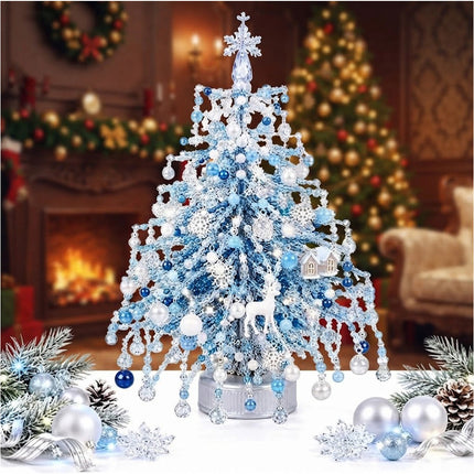 DIY Beaded Winter Magic Christmas Tree Kit, Handmade Colorful Bead Ornament Making Set