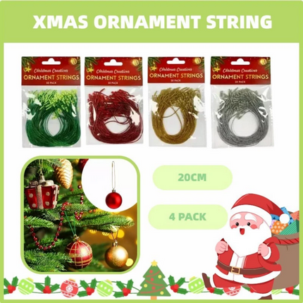 200X Christmas Ornament String Precut Hanging Rope For Xmas Ball Decor DIY 20cm