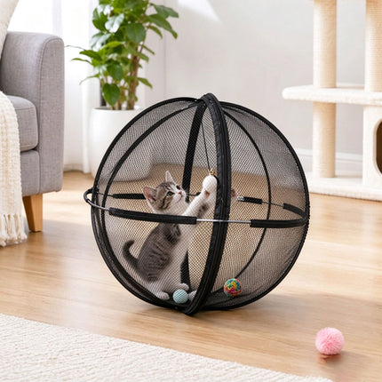 Rolling Cat Hamster Ball for Outside,Pop Up Catio Outdoor Cat Enclosure 27inch