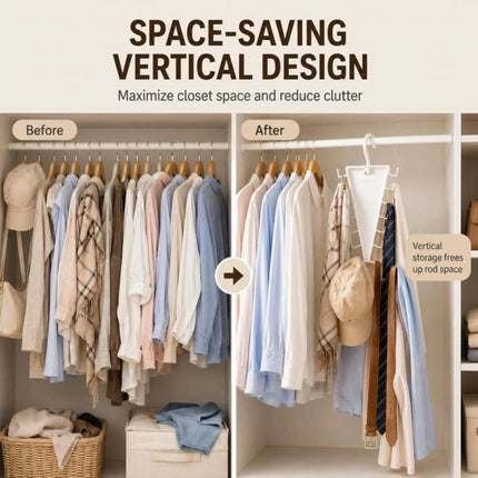V-shaped Double Sided 360° Rotating Hanger 12 Hooks for Wardrobe Storage (5PCS)