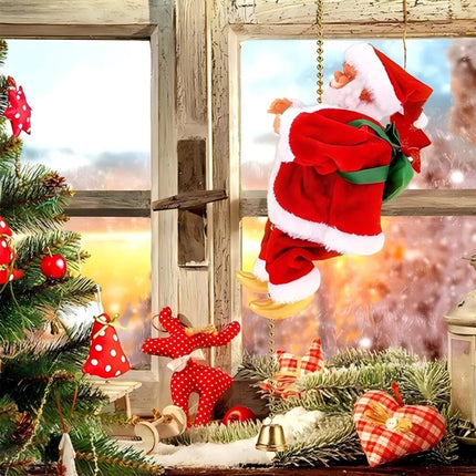 4PCS Electric Christmas Santa Claus Musical Climbing Rope Xmas Party Decor