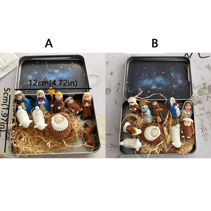 Holy Family Nativity Manger Scene Kit Christmas Figurines Christmas Gifts