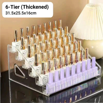 6Tier Nail Polish Organizer Stand Clear Storage Display Rack Box for Makeup