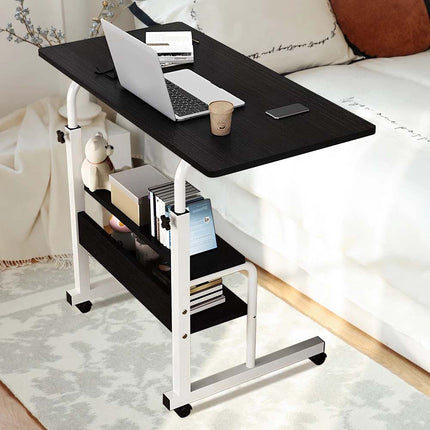Mobile Laptop Desk Adjustable Computer Table Stand Bed Bedside Portable Study Black