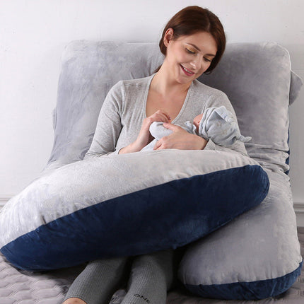 J-Shaped Pregnancy Maternity Pillow Removable Washable Cover 70 x 145cm