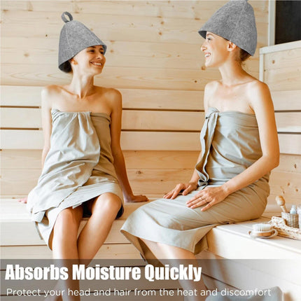 Protection Soft Solid Sauna Hat Felt Shower Cap Anti Heat Cap Felt Wool Cap (4PCS)