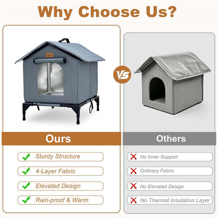 Waterproof Collapsable Outdoor Cat Shelter Cat House Winter Warm Cats Nest Cave